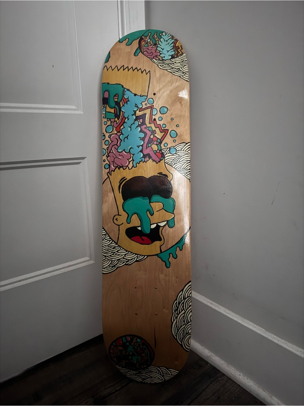 Graphic Skateboard Deck with Colorful Surreal Artwork - Picture 2 of 3